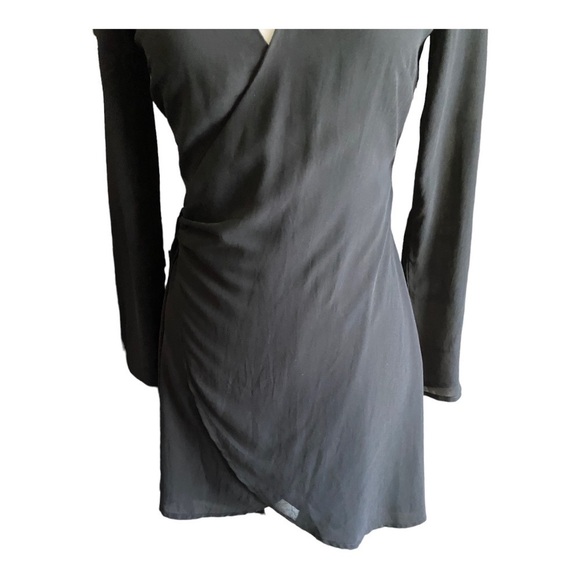 LULUS-BLACK WRAP DRESS-SIZE XS - Picture 3 of 9